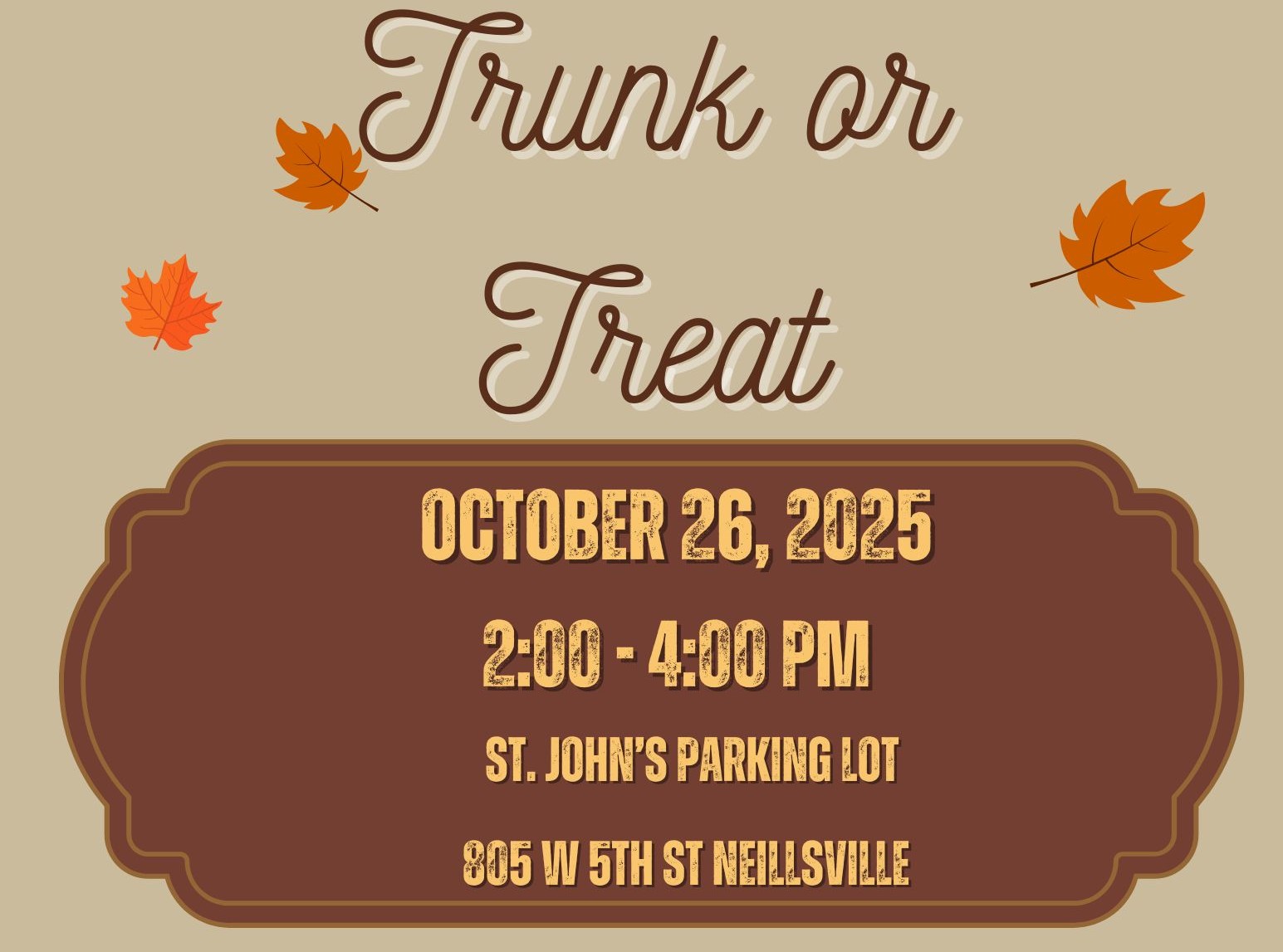 ST. JOHN'S TRUNK OR TREAT